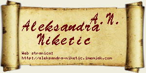 Aleksandra Niketić vizit kartica